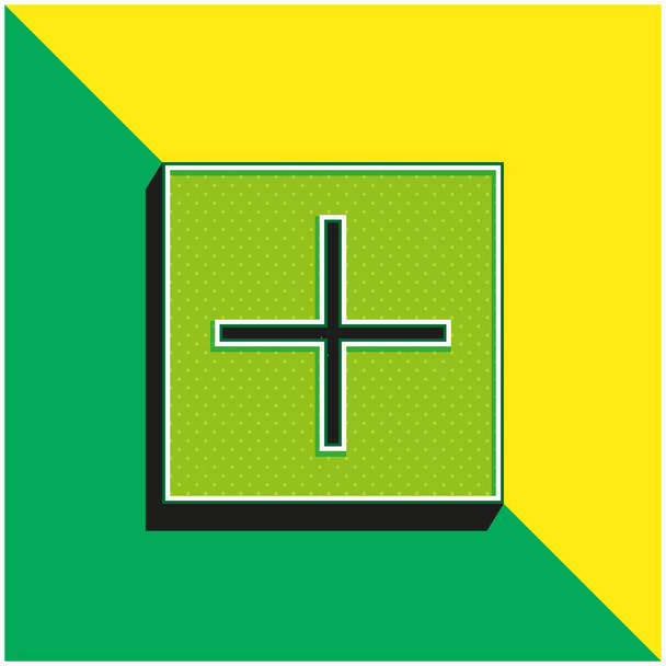 Añadir verde y amarillo moderno 3d vector icono logo - Vector, imagen