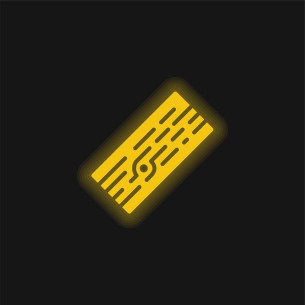 Bordo giallo incandescente icona al neon - Vettoriali, immagini