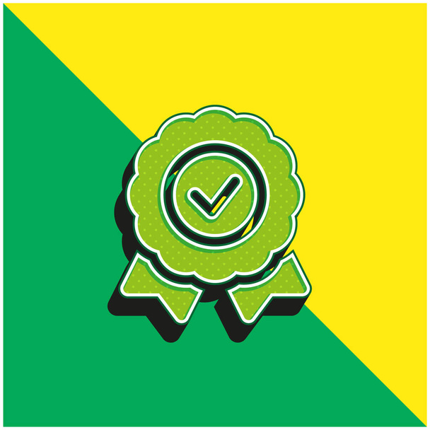 Odznak Zelená a žlutá moderní 3D vektorové logo ikony - Vektor, obrázek