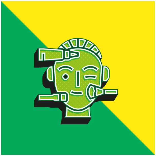 Schönheitsbehandlung Grünes und gelbes modernes 3D-Vektor-Symbol-Logo - Vektor, Bild