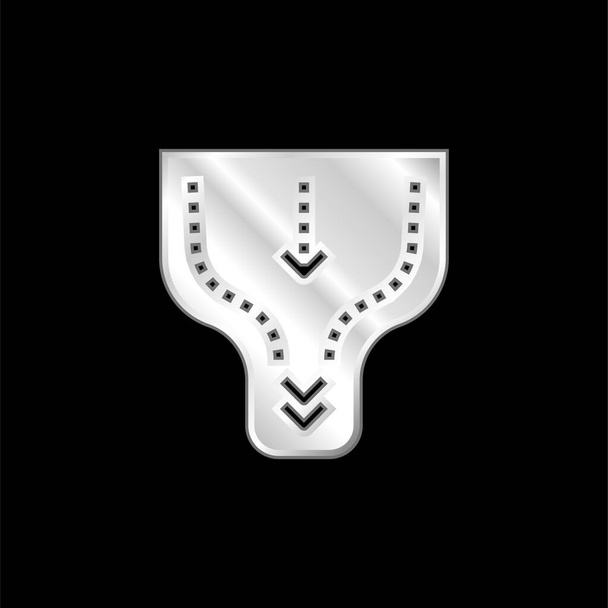 Ikona pokrytego srebrem wąskiego gardła metalicznego - Wektor, obraz