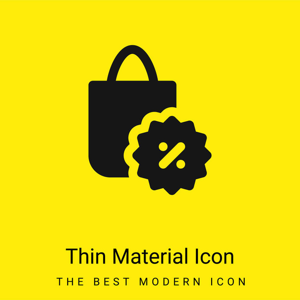 Bolsa mínima icono de material amarillo brillante - Vector, Imagen