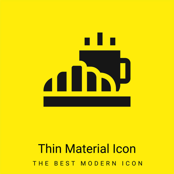Breakfast minimal bright yellow material icon - Vector, Image