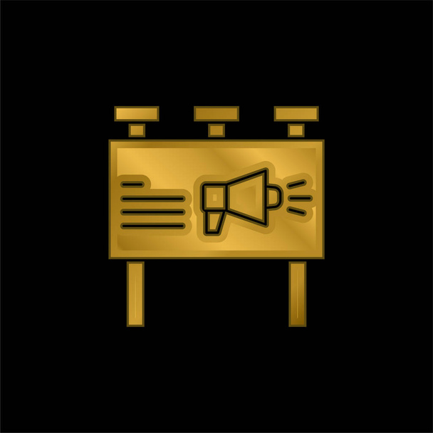 Позолоченная икона или вектор логотипа Billboard - Вектор,изображение