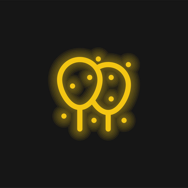 Lufik sárga izzó neon ikon - Vektor, kép