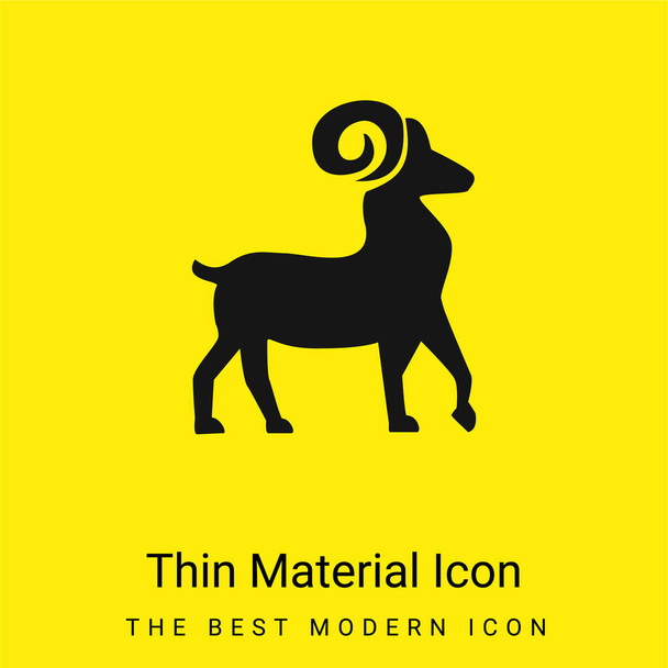 牡羊座シンボル最小限の明るい黄色の材料アイコン - ベクター画像