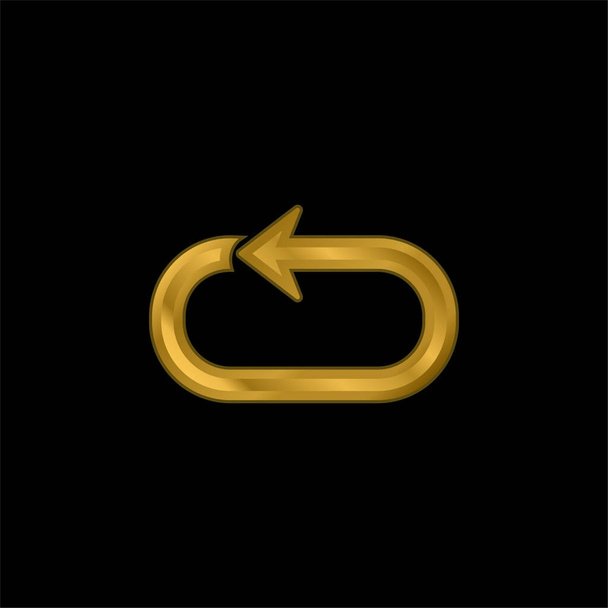 Arrow Loop επίχρυσο μεταλλικό εικονίδιο ή το λογότυπο διάνυσμα - Διάνυσμα, εικόνα