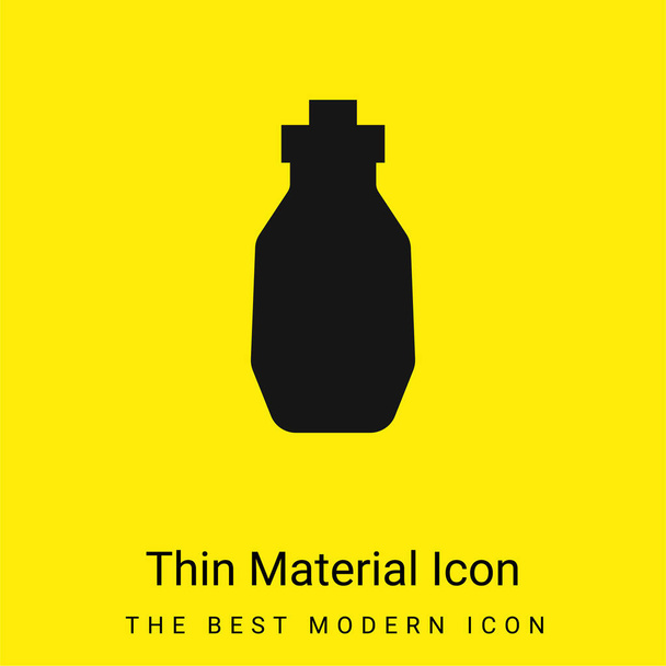 Пляшка мінімальна яскраво-жовта значка матеріалу
 - Вектор, зображення