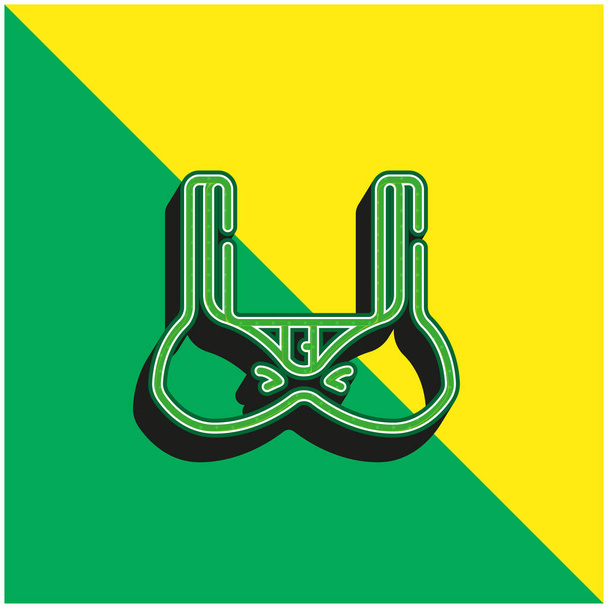 Reggiseno verde e giallo moderno 3d vettoriale icona logo - Vettoriali, immagini