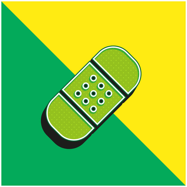 Venda verde y amarillo moderno vector 3d icono logotipo - Vector, Imagen