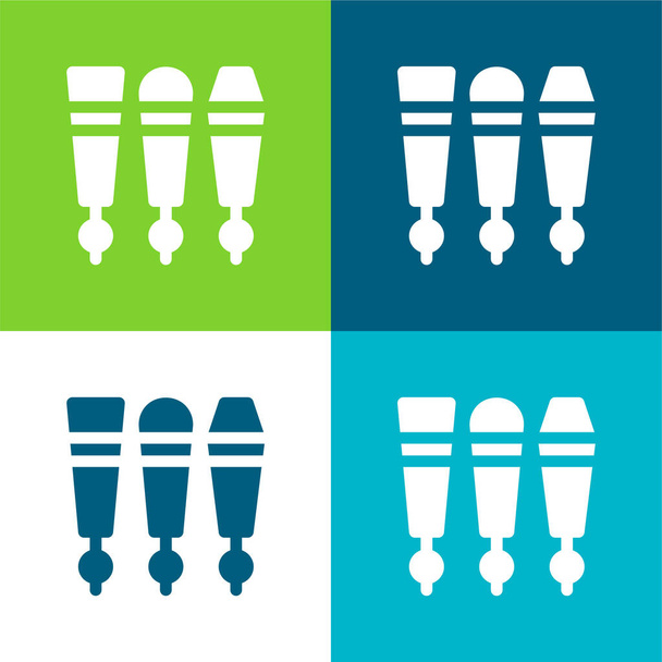 Sörcsapoló Lapos négy szín minimális ikon készlet - Vektor, kép