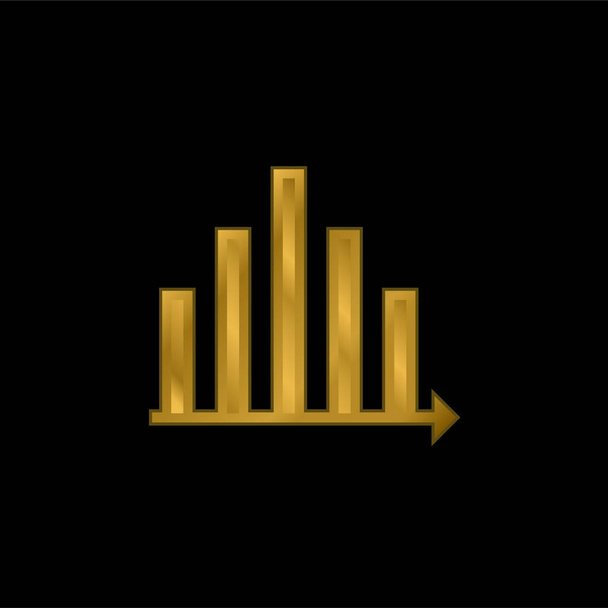 Análisis chapado en oro icono metálico o logo vector - Vector, imagen