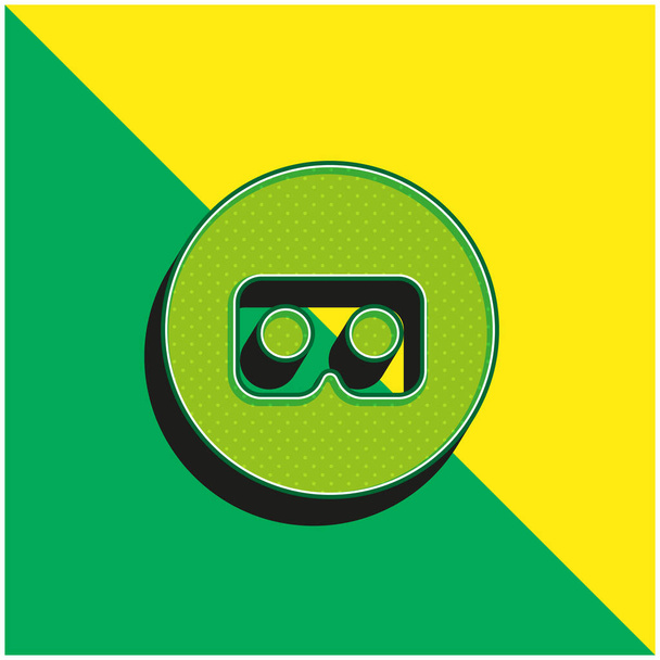 Lunettes Ar Logo vectoriel 3d moderne vert et jaune - Vecteur, image