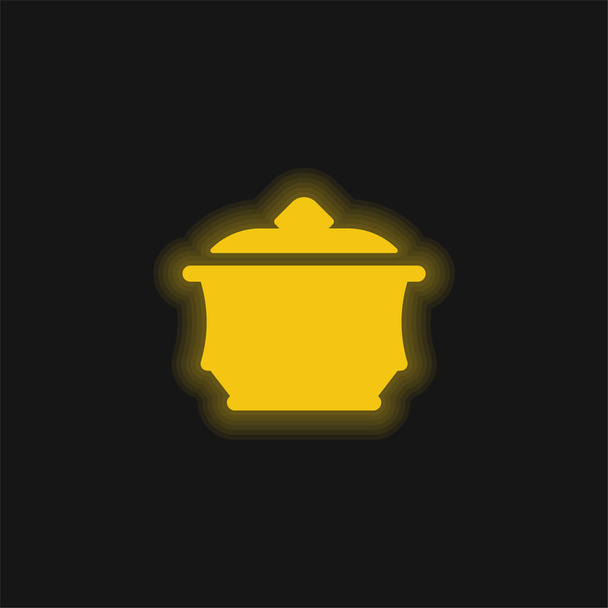 Amfora sárga izzó neon ikon - Vektor, kép