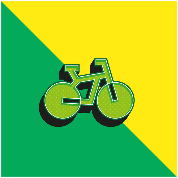 Vélo Logo vectoriel 3D moderne vert et jaune - Vecteur, image