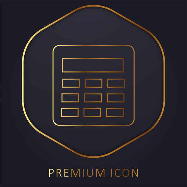 Big Calculator golden line premium logo or icon - Vector, Image