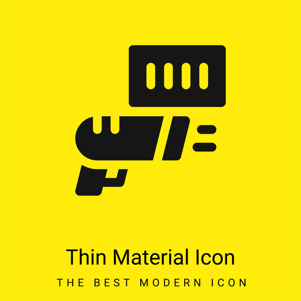 Vonalkód minimális fényes sárga anyag ikon - Vektor, kép