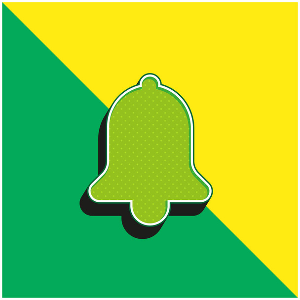 Bell Verde e amarelo moderno logotipo do ícone do vetor 3d - Vetor, Imagem