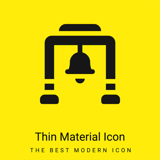 Bell Tower minimal bright yellow material icon - Vector, Image