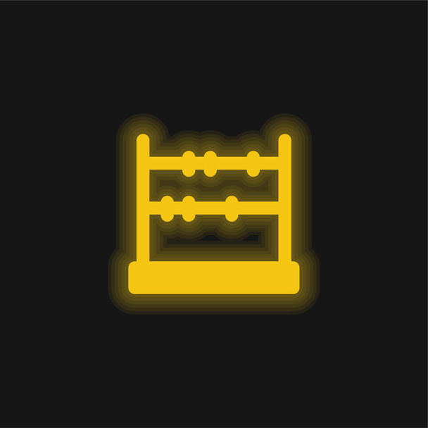 Abacus geel gloeiend neon pictogram - Vector, afbeelding
