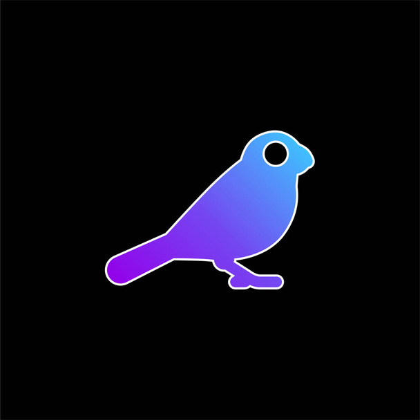 Ícone de vetor gradiente azul pássaro - Vetor, Imagem