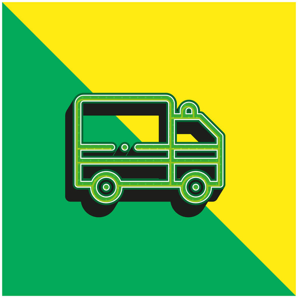 Ambulancia verde y amarillo moderno vector 3d icono del logotipo - Vector, Imagen
