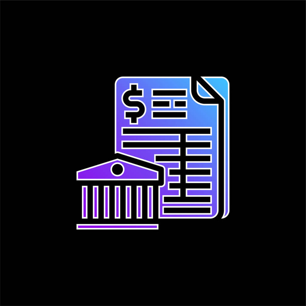 Déclaration bancaire icône vectorielle dégradé bleu - Vecteur, image