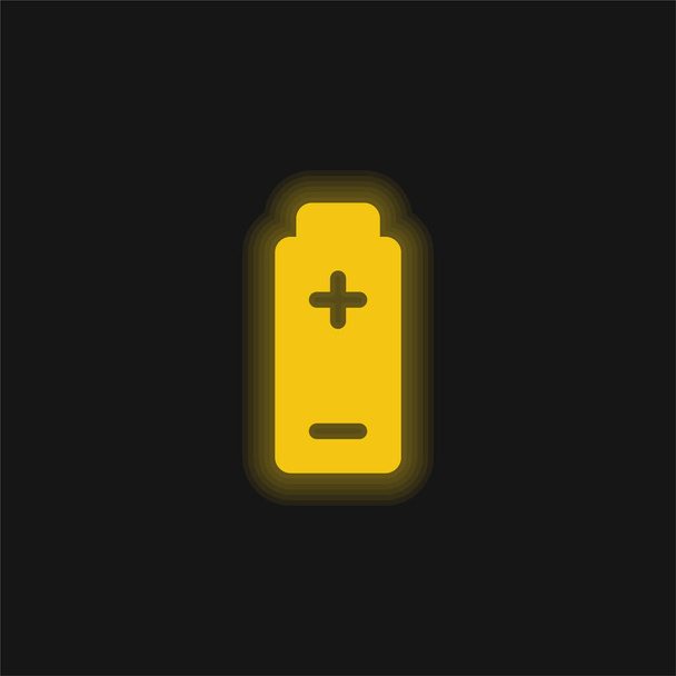 Батарея жовтого блискучого неонового значка
 - Вектор, зображення
