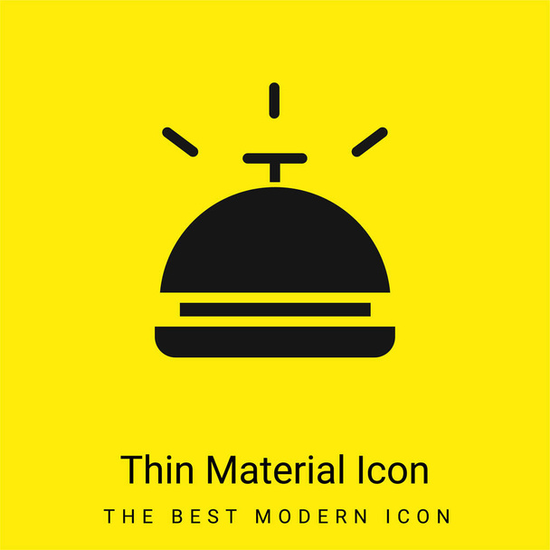 Bell mínimo icono de material amarillo brillante - Vector, Imagen