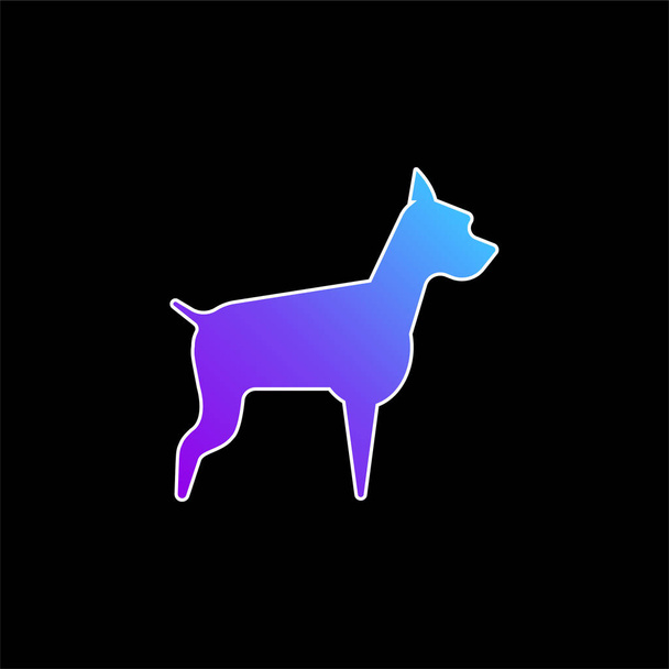 大きな犬の青いグラデーションベクトルアイコン - ベクター画像