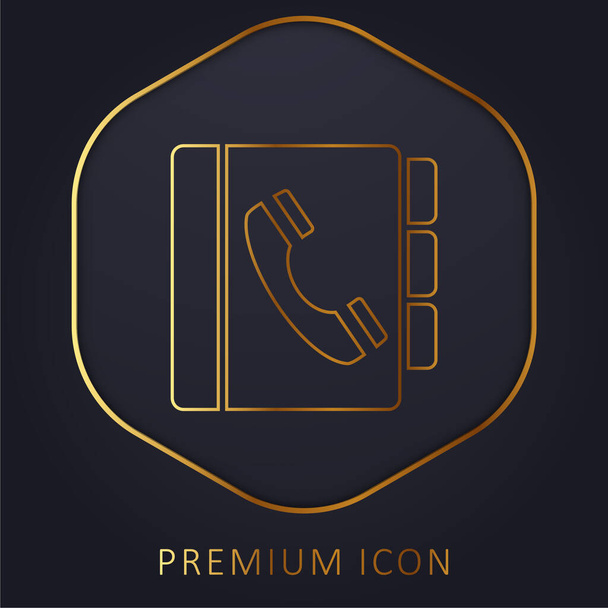 Agenda línea de oro logotipo premium o icono - Vector, Imagen