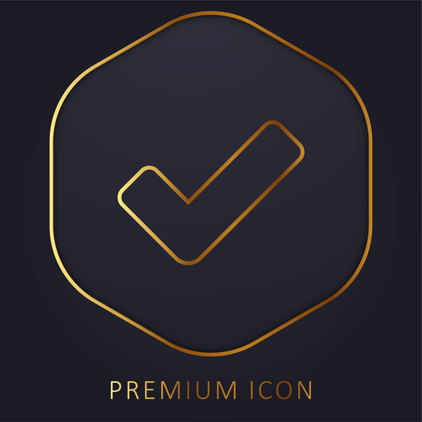 Big Check Mark golden line premium logo or icon - Vector, Image