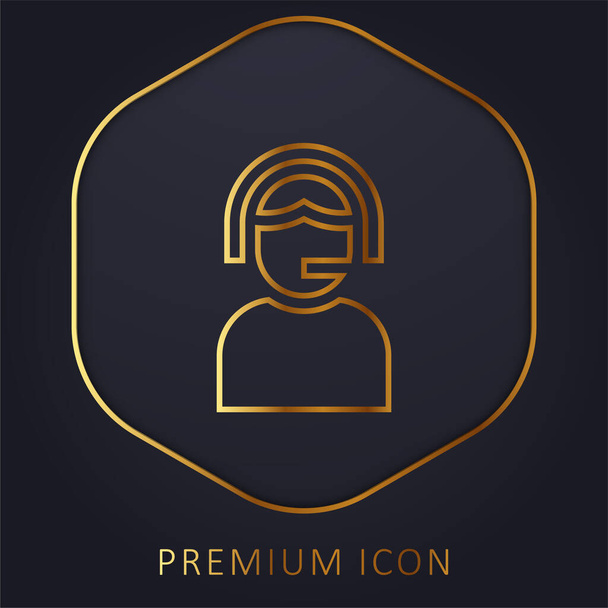 Допомога логотипу або піктограми преміум-класу золотої лінії
 - Вектор, зображення