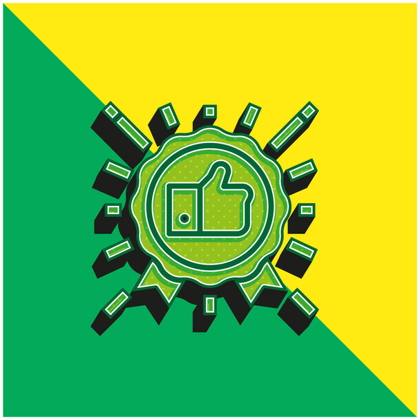 Best Seller Green and yellow modern 3d vector icon logo - Vector, Image