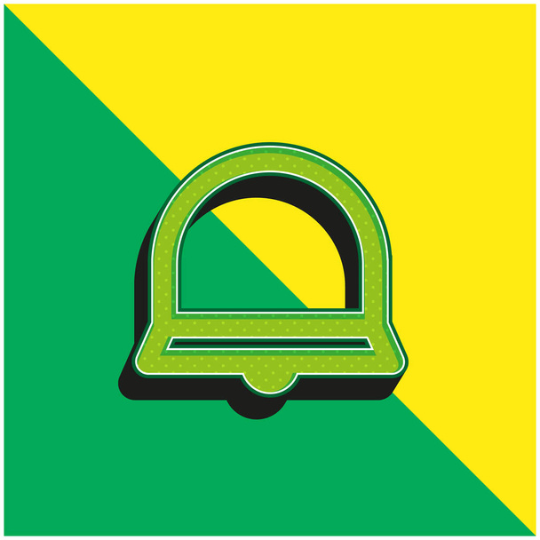Alarma verde y amarillo moderno vector 3d icono logotipo - Vector, Imagen