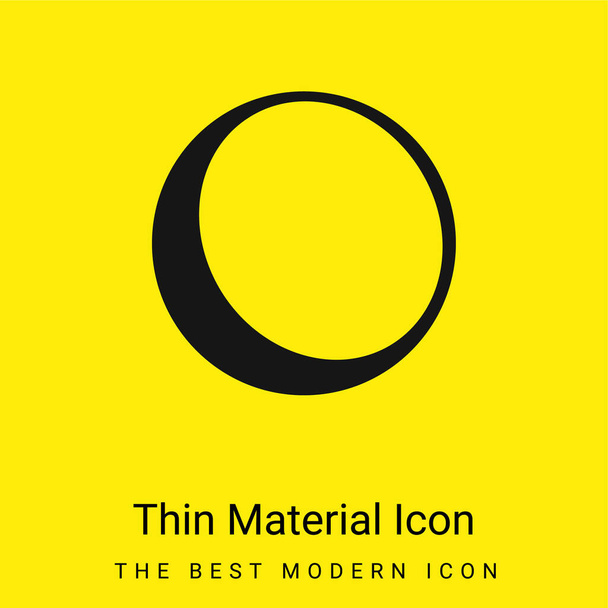 Esquema de bola con sombra en el borde icono de material amarillo brillante mínimo - Vector, Imagen
