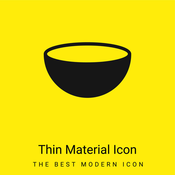 Bowl minimaalinen kirkkaan keltainen materiaali kuvake - Vektori, kuva