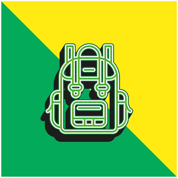 Plecak Zielony i żółty nowoczesny ikona wektora 3D logo - Wektor, obraz