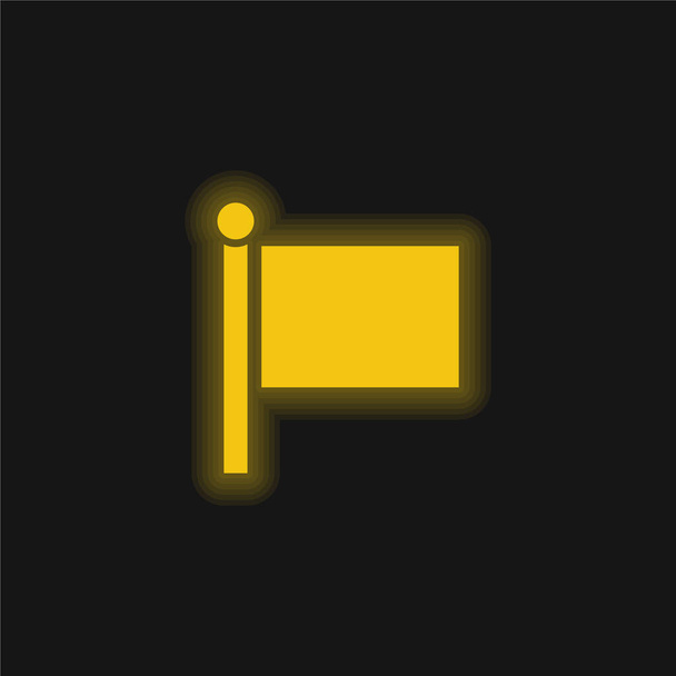 Musta lippu keltainen hehkuva neon kuvake - Vektori, kuva
