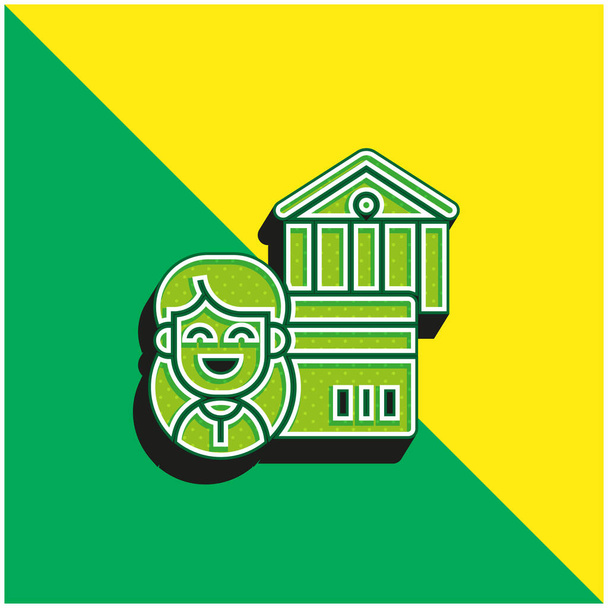Cuenta verde y amarillo moderno logotipo icono del vector 3d - Vector, Imagen
