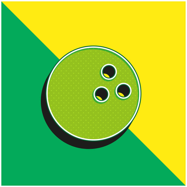Bowling Πράσινο και κίτρινο σύγχρονο 3d διάνυσμα εικονίδιο λογότυπο - Διάνυσμα, εικόνα