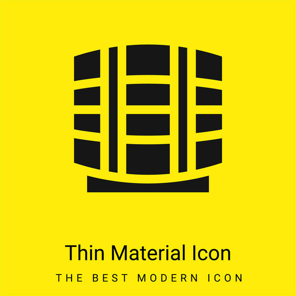 Sörhordó minimális fényes sárga anyag ikon - Vektor, kép