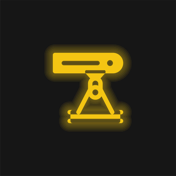 Sárga ragyogó neon ikon - Vektor, kép