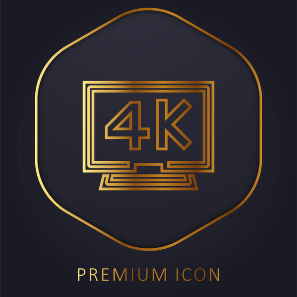 4k χρυσό λογότυπο γραμμή πριμοδότηση ή εικονίδιο - Διάνυσμα, εικόνα