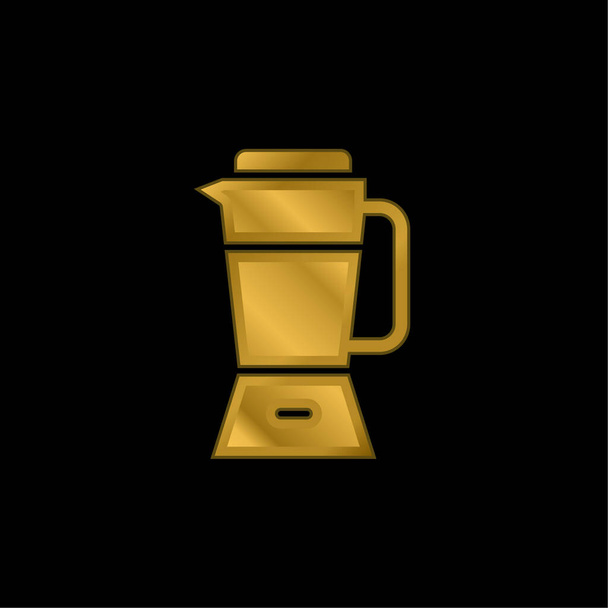 Batidora chapado en oro icono metálico o logo vector - Vector, Imagen