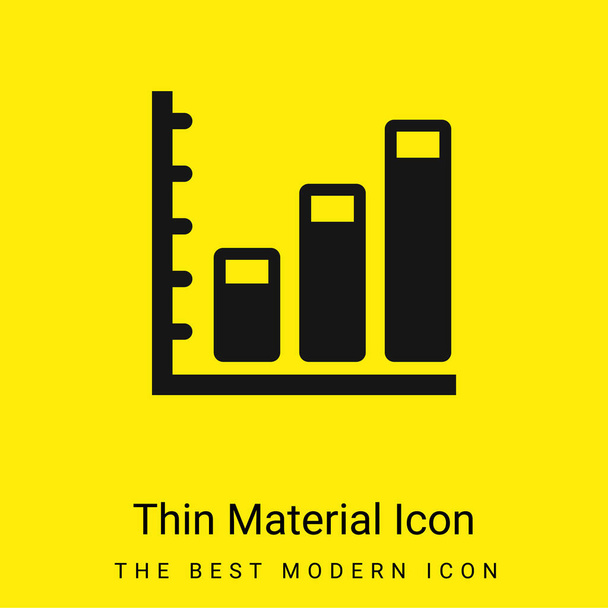Ascendente Business Stats grafica minimale giallo brillante materiale icona - Vettoriali, immagini