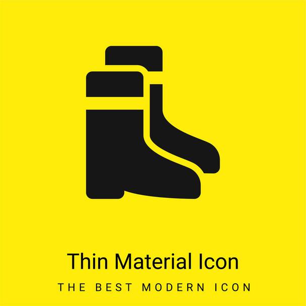 Botas mínimo icono de material amarillo brillante - Vector, Imagen