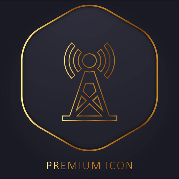 Antenna arany vonal prémium logó vagy ikon - Vektor, kép