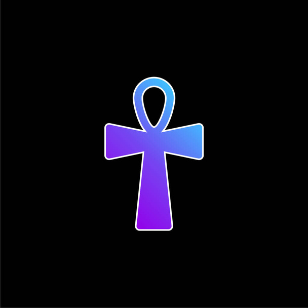 Ankh Cross niebieska ikona wektora gradientu - Wektor, obraz