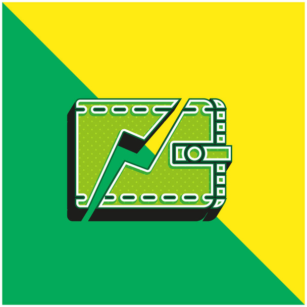 Πτώχευση Πράσινο και κίτρινο σύγχρονο 3d διάνυσμα εικονίδιο λογότυπο - Διάνυσμα, εικόνα